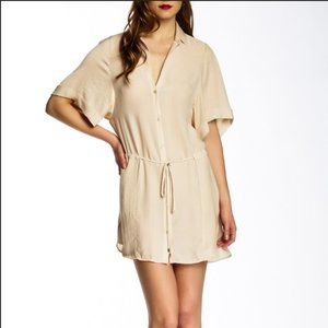 NWT Halston Heritage Beige Chiffon Shirt Dress